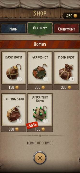 You can purchase all bombs that are in the game at the store - The Witcher Monster Slayer: In-game content - what can you buy? - Shop - The Witcher - guide to the game