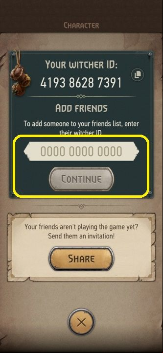 To add friends, just click the icon on the left side of the screen (we've highlighted it in the screenshot above), then enter 'add friends - The Witcher Monster Slayer: Invites - how to add friends? - Friends - The Witcher - guide to the game