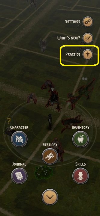 The next step will be to enter "training", available on the right side - The Witcher Monster Slayer: Combat - Tutorial and training - Fight - The Witcher - guide to the game