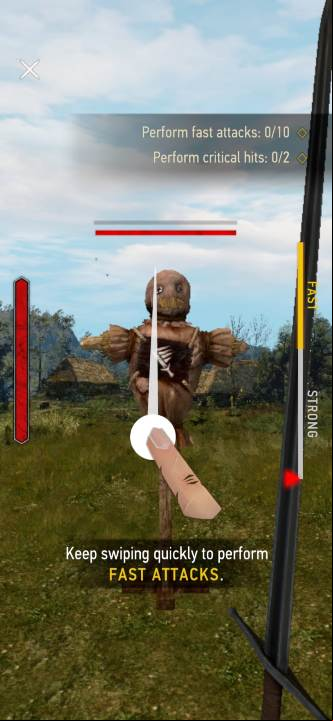 In the tutorial, you must perform - The Witcher Monster Slayer: Combat - Tutorial and training - Fight - The Witcher - guide to the game