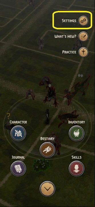The next step will be to go into "Settings" – available at the very top of the screen, on the right hand side - The Witcher Monster Slayer: Battery - how to save? - FAQ - Witcher Monster Slayer Guide