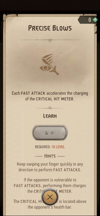 Effect: increases the critical hit charge rate for fast attacks - The Witcher Monster Slayer: Skills - combat - Skills - Witcher Monster Slayer Guide