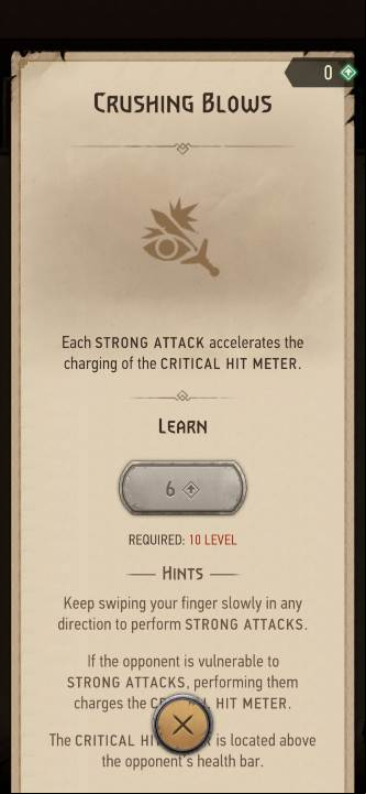 Effect: increases the critical hit charge rate for strong attacks - The Witcher Monster Slayer: Skills - combat - Skills - Witcher Monster Slayer Guide