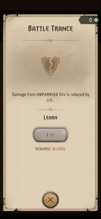 Effect: reduces damage of hits you failed to parry - The Witcher Monster Slayer: Skills - combat - Skills - Witcher Monster Slayer Guide