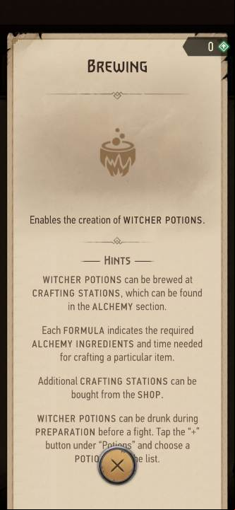 Effect: allows you to create potions - The Witcher Monster Slayer: Skills - alchemy - Skills - Witcher Monster Slayer Guide