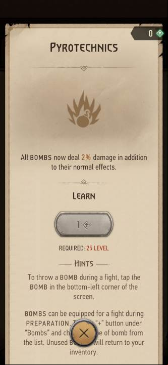 Effect: all bombs deal more damage - The Witcher Monster Slayer: Skills - alchemy - Skills - Witcher Monster Slayer Guide