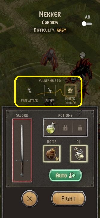 There are two types of weapons in the game - silver swords and steel swords - Witcher Monster Slayer: Beginners Guide - Basics - Witcher Monster Slayer Guide