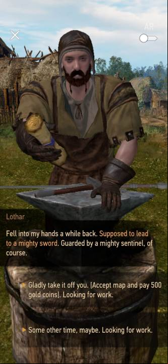 The blacksmith has a quest that you can start when you pay him 500 gold coins - Witcher Monster Slayer: Sword in the Stone - how to unlock the quest? - FAQ - Witcher Monster Slayer Guide