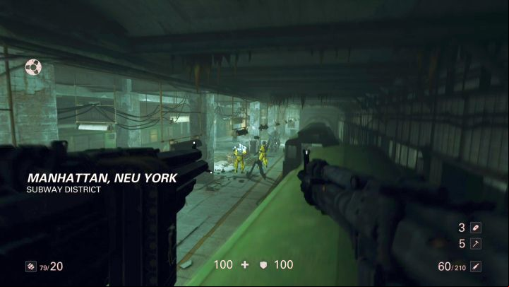 The beginning of the mission in metro. - Manhattan | Uberkommandant missions - Uberkommandant missions - Wolfenstein II: The New Colossus Game Guide