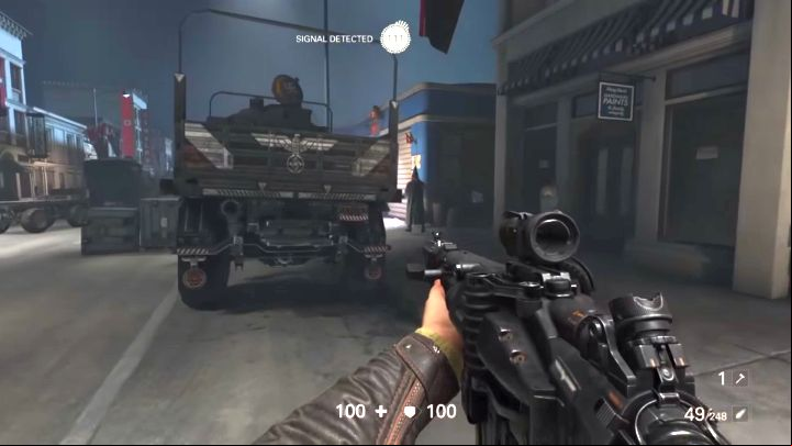 It is better to eliminate the enemies here quietly. - Roswell | Uberkommandant missions - Uberkommandant missions - Wolfenstein II: The New Colossus Game Guide
