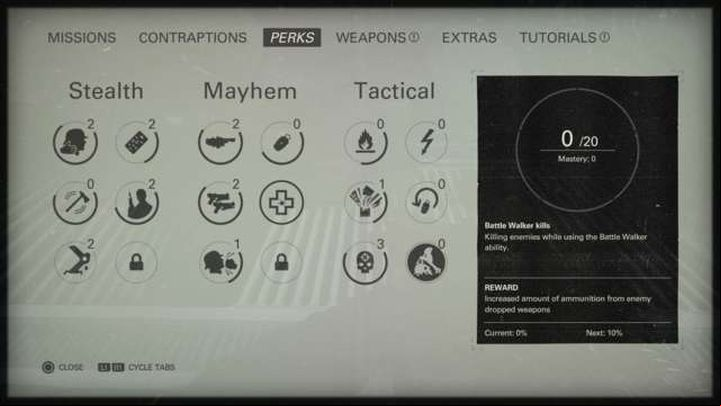 Complete actions to level up perks. - Perks in Wolfenstein 2: The New Colossus - Game Guide - Wolfenstein II: The New Colossus Game Guide
