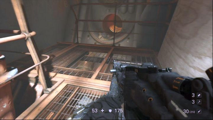 In the distance you can see a duct that you must reach. - The Signal Walkthrough - Mission 1 - Reunion - Chapter 1 - Reunion - Wolfenstein II: The New Colossus Game Guide