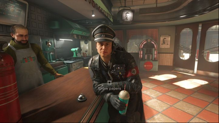 Produce your documents, when asked. - Roswell City | Chapter 4 - Roswell | Walkthrough - Chapter 4 - Roswell - Wolfenstein II: The New Colossus Game Guide