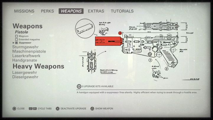 You should attach a silencer to your weapon. - Underground Train Station | Chapter 4 - Roswell | Walkthrough - Chapter 4 - Roswell - Wolfenstein II: The New Colossus Game Guide