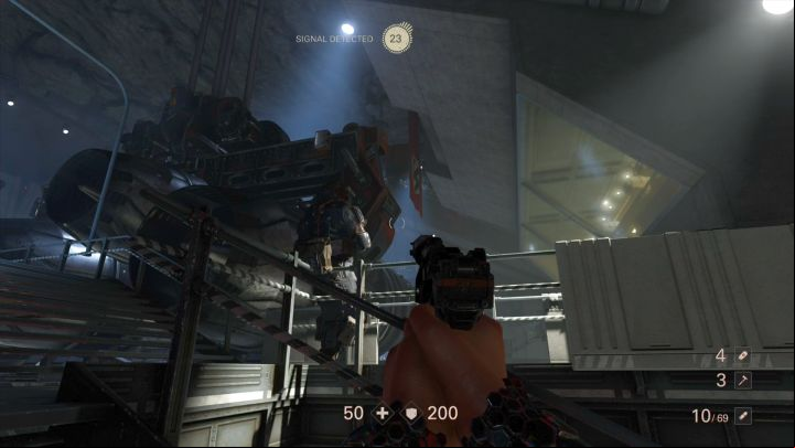 There arent many enemies here but some of them are hidden very well. - Underground Train Station | Chapter 4 - Roswell | Walkthrough - Chapter 4 - Roswell - Wolfenstein II: The New Colossus Game Guide