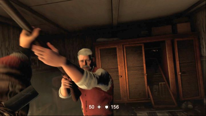 Use a melee attack to eliminate the disgraceful father. - The Ranch | Chapter 5 - Monster | Walkthrough - Chapter 5 - Monster - Wolfenstein II: The New Colossus Game Guide