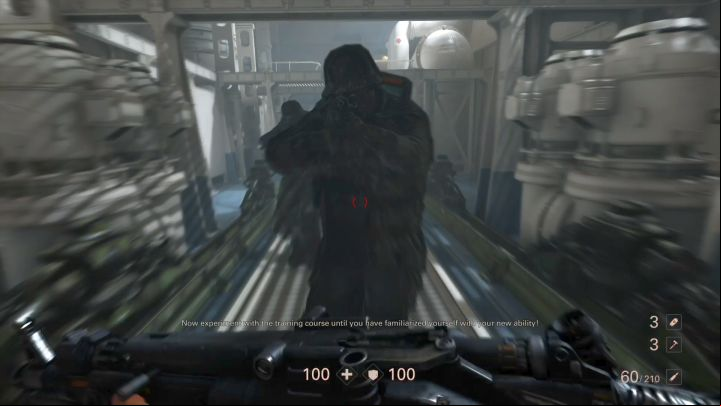 During a few minutes of training, you will learn how to use your contraption effectively. - Contraptions | Chapter 6 - New Suit | Walkthrough - Chapter 6 - New Suit - Wolfenstein II: The New Colossus Game Guide
