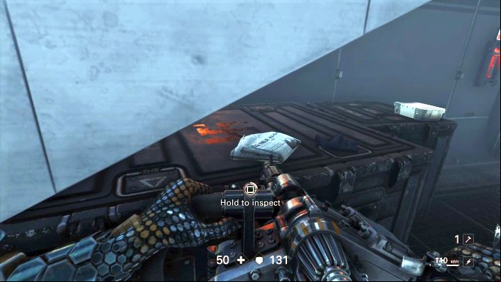 Another item hidden under stairs. - Secrets in Under Siege - Mission 1 - Reunion - Chapter 1 - Reunion - Wolfenstein II: The New Colossus Game Guide