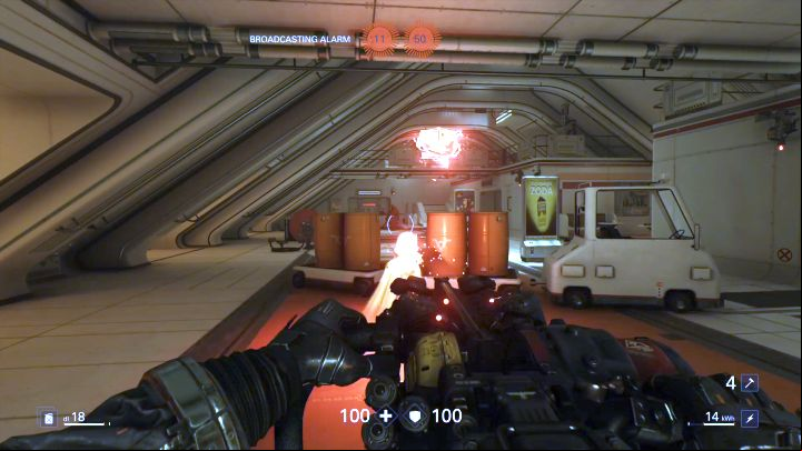 The enemies have no chances against the new weapon. - Surface | Venus | Walkthrough - Chapter 8 - Venus - Wolfenstein II: The New Colossus Game Guide