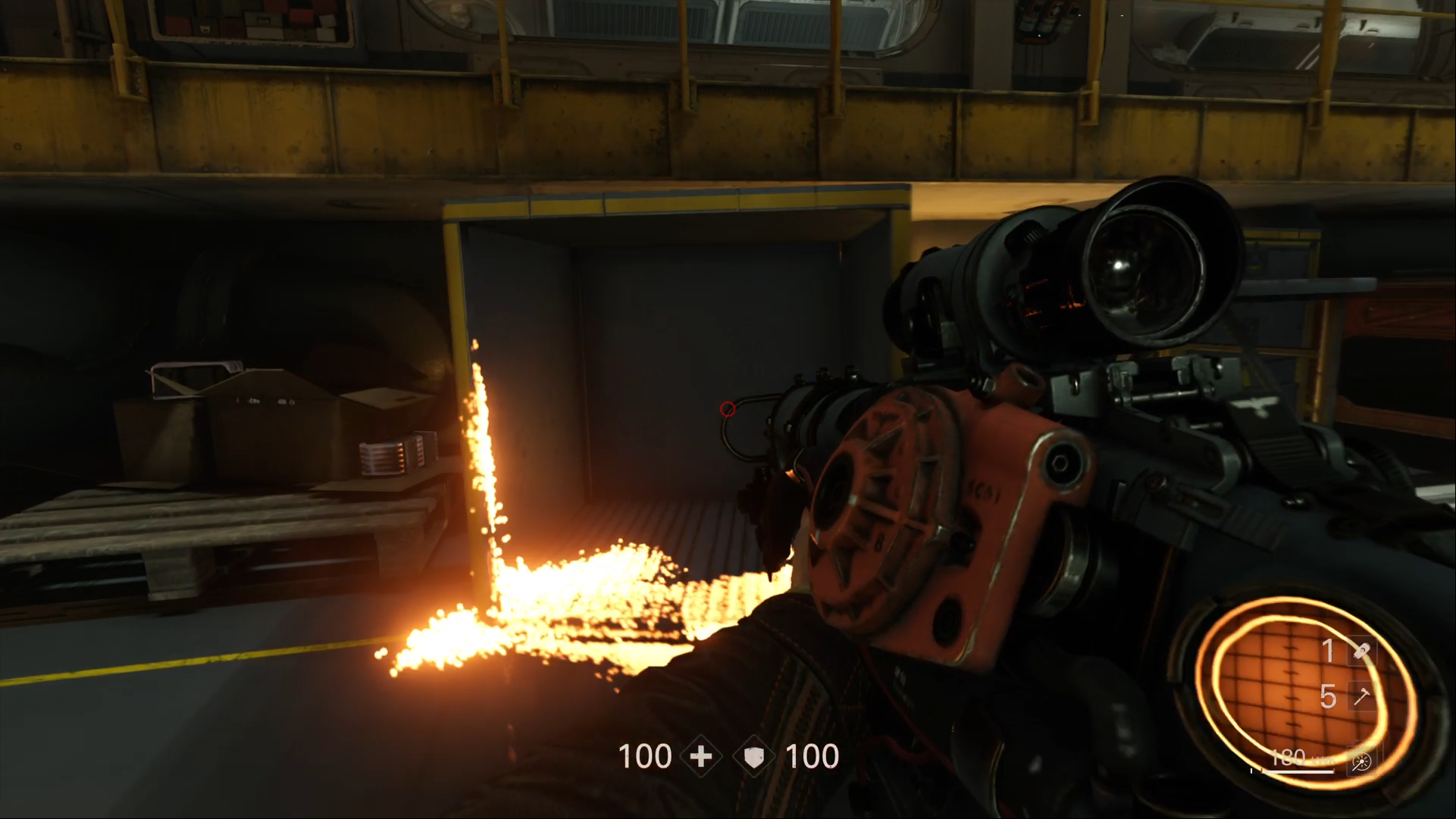 Boxes that you must destroy and go through. - Lost at sea | Walkthrough - Chapter 9 - Lost at sea - Wolfenstein II: The New Colossus Game Guide