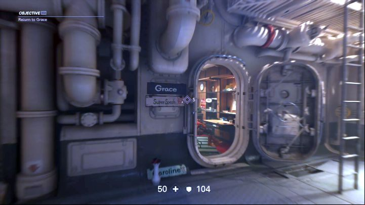 You only now have to return to Grace to end this short chapter. - Return to Evas Hammer and Roswell | Old Secrets | Walkthrough - Chapter 3 - Old Secrets - Wolfenstein II: The New Colossus Game Guide