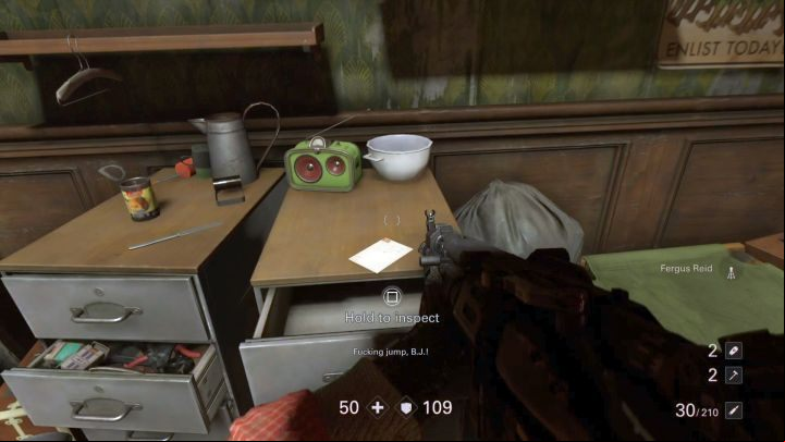 You find this text also at the higher floor of the building - the note is in the North-Eastern part - Midtown collectibles, gold and secrets | Wolfenstein II secrets - Chapter 2 - Manhattan - Wolfenstein II: The New Colossus Game Guide