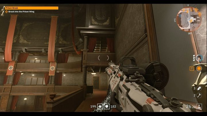 To get the glasses you need to get to the higher level of the audience - Secrets and collectibles in Brother 1 | Wolfenstein Youngblood - Collectibles and secrets - Wolfenstein Youngblood Guide