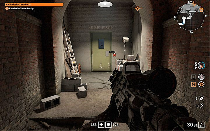 After the door has been lifted, take a short walk to the padlocked door shown in the picture - Brother 2 Underground | Wolfenstein Youngblood Walkthrough - Side missions - Wolfenstein Youngblood Guide