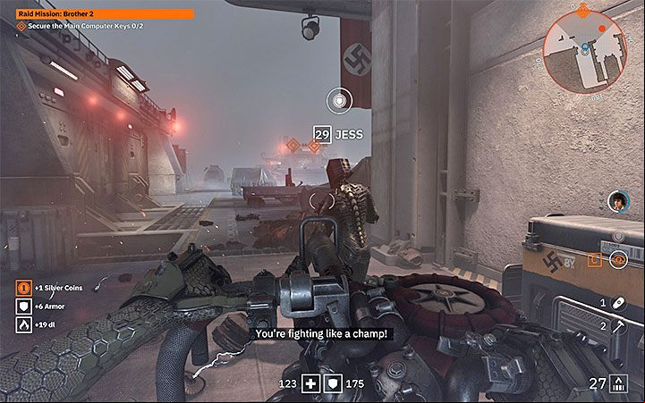 The boss can very quickly deplete your HP and armor points - Bruder 2 Ubergarde | Bosses in Wolfenstein Youngblood - Bosses and mini-bosses - Wolfenstein Youngblood Guide