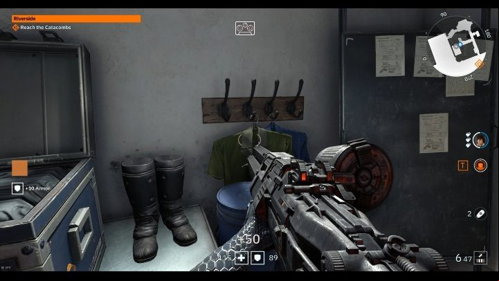 Another readable can be found on the shelf, near the shoes - Secrets and collectibles in Riverside | Wolfenstein Youngblood - Collectibles and secrets - Wolfenstein Youngblood Guide