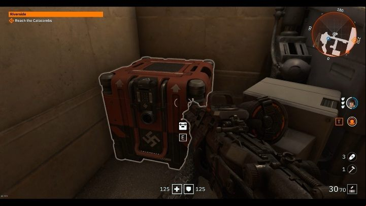 This crate is located in a small room hidden behind bars - Secrets and collectibles in Riverside | Wolfenstein Youngblood - Collectibles and secrets - Wolfenstein Youngblood Guide