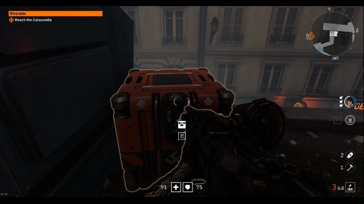 Youll find another crate on the roof of one of the buildings during the Riverside mission - Secrets and collectibles in Riverside | Wolfenstein Youngblood - Collectibles and secrets - Wolfenstein Youngblood Guide