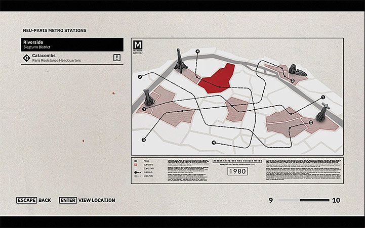 When you check the map, a list of known stations will be displayed - How I can use the fast travel option in Wolfenstein Youngblood? - FAQ - Frequently Asked Questions - Wolfenstein Youngblood Guide