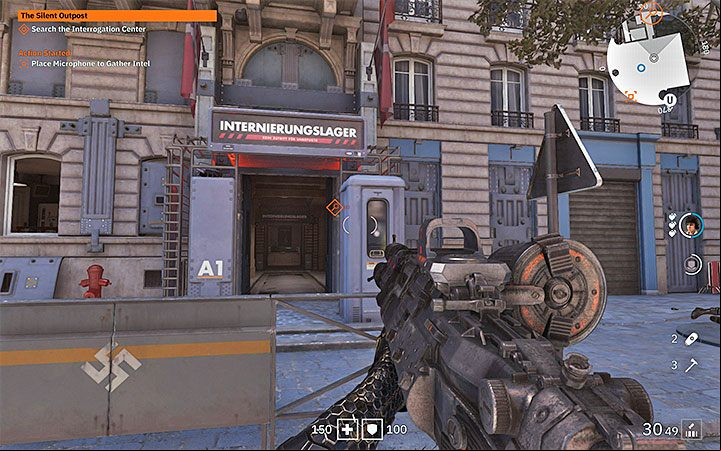 The second part of the mission consists in infiltration of the Interrogation Center - The Silent Outpost | Wolfenstein Youngblood Walkthrough - Side missions - Wolfenstein Youngblood Guide