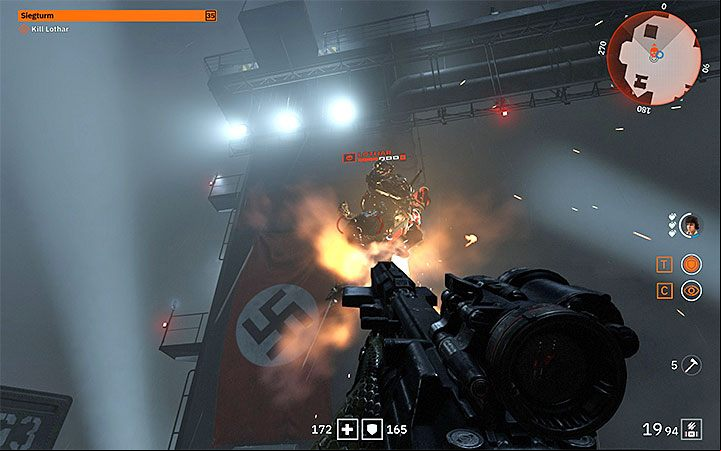 Lothar may return to the lower part of the roof from time to time - Raid Mission Lab X | Wolfenstein Youngblood Walkthrough - Main story - Wolfenstein Youngblood Guide
