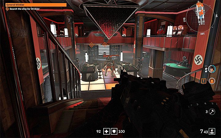 Once you reach the highest level, go through the long balcony - Der Nachtfalter | Wolfenstein Youngblood Walkthrough - Main story - Wolfenstein Youngblood Guide