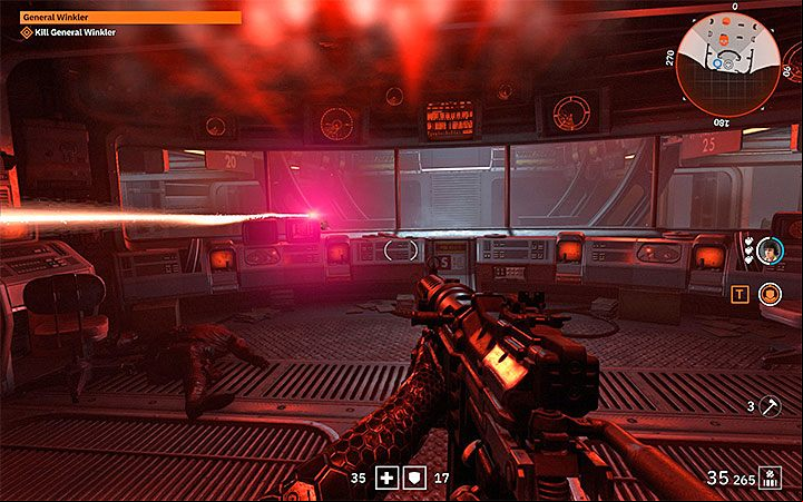 Apart from standard attacks, the boss can shoot at sisters with lasers - Der Nachtfalter | Wolfenstein Youngblood Walkthrough - Main story - Wolfenstein Youngblood Guide