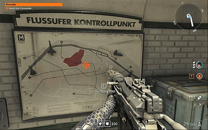 New opponents will appear right in front of the place of raising the gate, and it is recommended to throw a grenade before they scatter - Riverside | Wolfenstein Youngblood Walkthrough - Main story - Wolfenstein Youngblood Guide