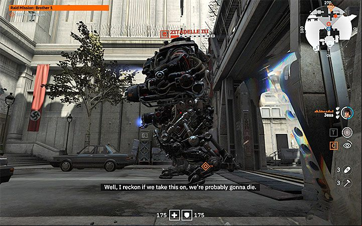 On the way to prison, sisters will run into more ordinary Nazis, although one of the main streets is additionally patrolled by a mini-boss called Zitadelle - Raid Mission: Brother 1 | Wolfenstein Youngblood Walkthrough - Main story - Wolfenstein Youngblood Guide