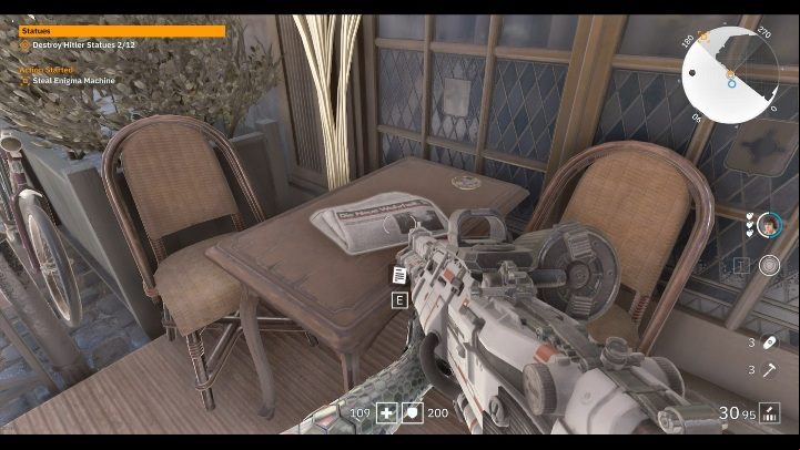 Youll find the newspaper on the balcony of a white building on one of the tables - Secrets and collectibles in Little Berlin | Wolfenstein Youngblood - Collectibles and secrets - Wolfenstein Youngblood Guide