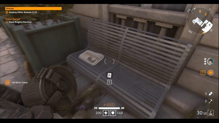 Theres a bench on the patio, between wings of the hospital - Secrets and collectibles in Little Berlin | Wolfenstein Youngblood - Collectibles and secrets - Wolfenstein Youngblood Guide