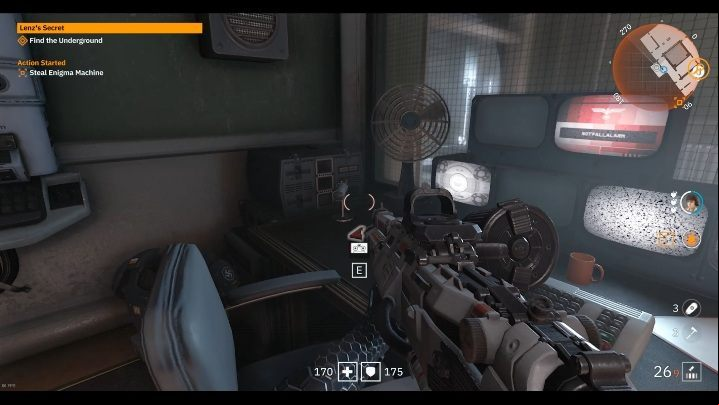 You can find the red tape near five screens standing on a desk - Secrets and collectibles in Little Berlin | Wolfenstein Youngblood - Collectibles and secrets - Wolfenstein Youngblood Guide