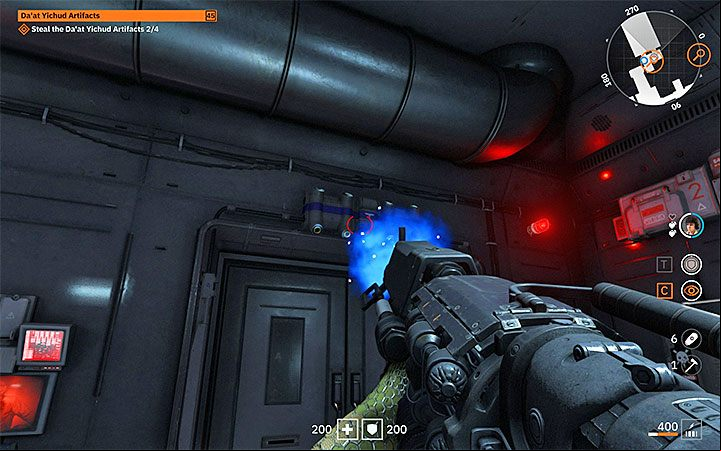 The third artifact is located in the area with a large yellow gate - Daat Yichud Artifacts | Wolfenstein Youngblood Walkthrough - Side missions - Wolfenstein Youngblood Guide