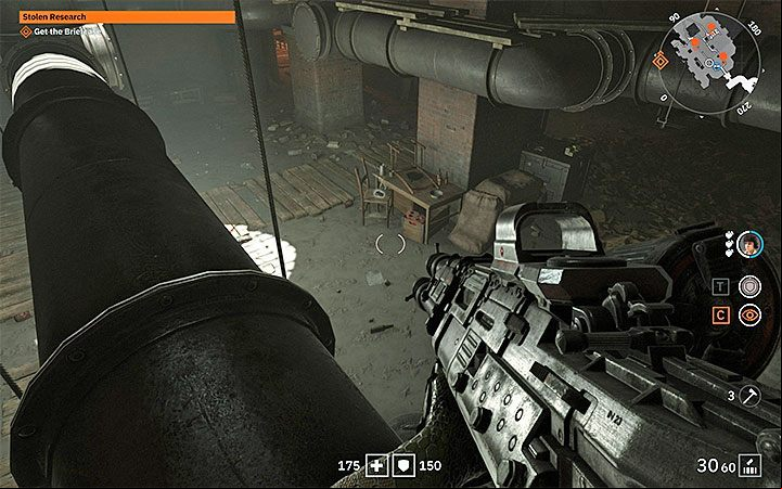 It is very dark in the basement and as a result you have to help yourself with a flashlight - Stolen Research | Wolfenstein Youngblood Walkthrough - Side missions - Wolfenstein Youngblood Guide