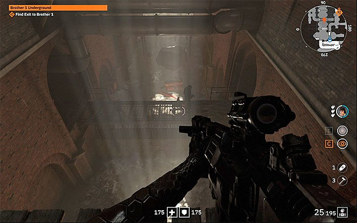 It is very dark in the basement and as a result you have to help yourself with a flashlight - Brother 1 Underground | Wolfenstein Youngblood Walkthrough - Side missions - Wolfenstein Youngblood Guide