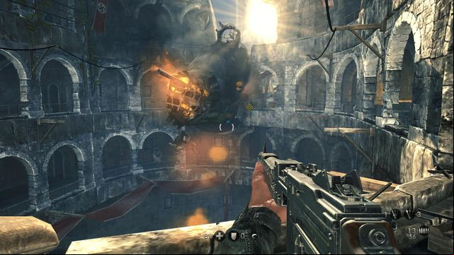 The courtyard is full of Germans. - Deathsheads Compound - Main missions - Wolfenstein: The New Order (coming soon) - Game Guide and Walkthrough