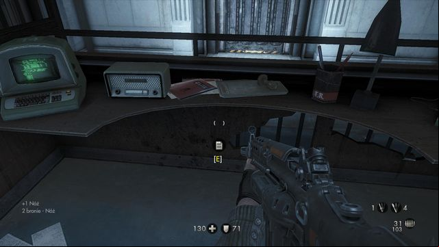 On the tabletop, at the reception - The Eisenwald Prison - Secrets - Wolfenstein: The New Order - Game Guide and Walkthrough