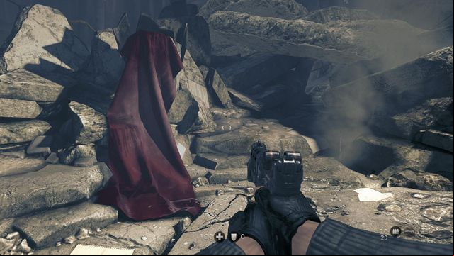 Next to the red cloth, on the ground - London Nautica - Secrets - Wolfenstein: The New Order - Game Guide and Walkthrough