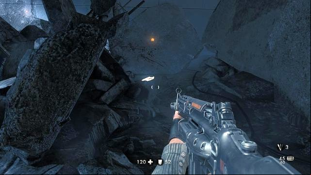 After the mech battle, get back a little - London Nautica - Secrets - Wolfenstein: The New Order - Game Guide and Walkthrough