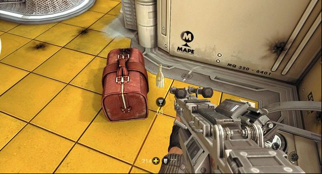 In the room with a shuttle - Moon Base - Secrets - Wolfenstein: The New Order - Game Guide and Walkthrough